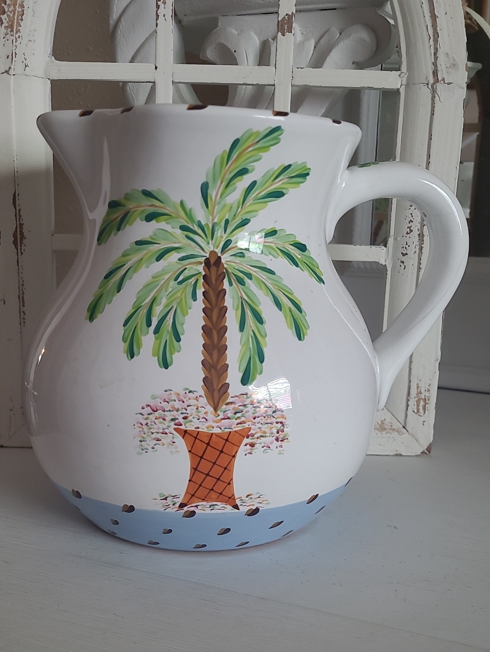 VINTAGE PRESENT TENSE DISCONTINUED POTTERY WITH PALM TREE